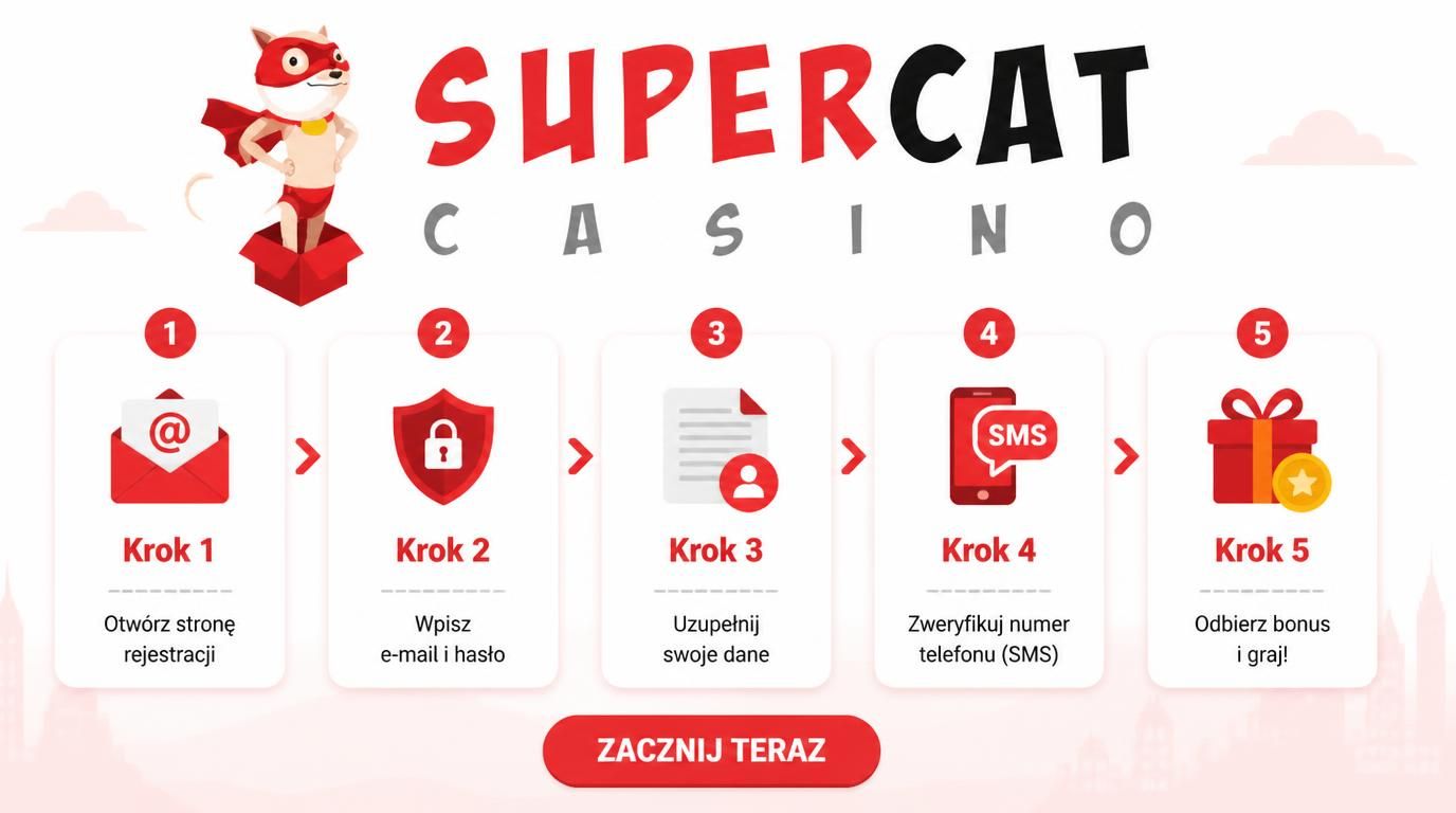 Lista kroków rejestracji z ikonami formularza, e-maila, dokumentu oraz SMS-a.